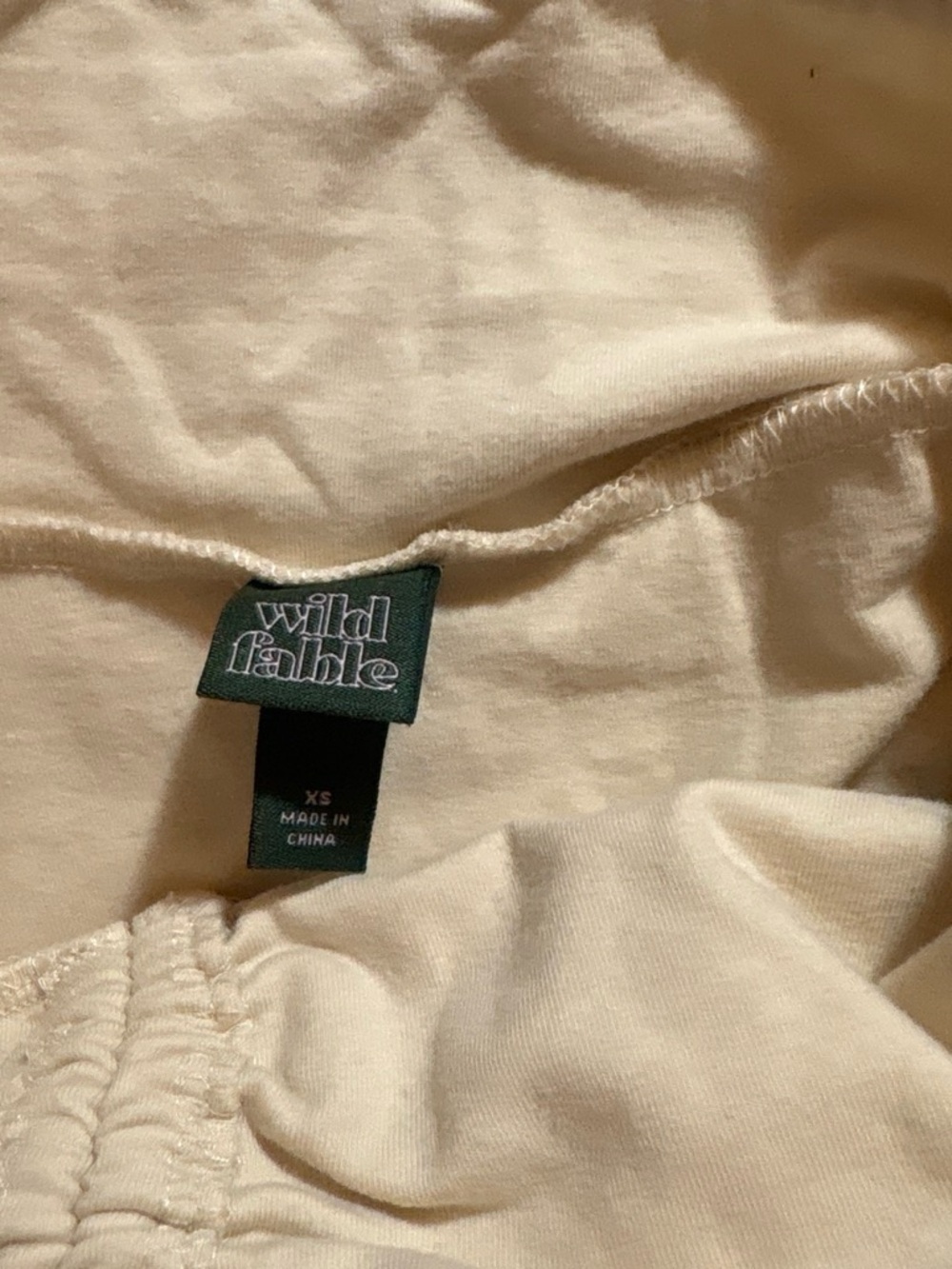 Cream Mini Skirt with scalloped edges - Picture 3 of 5